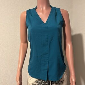Teal VanHeusen Short Sleeve Blouse (XXS)